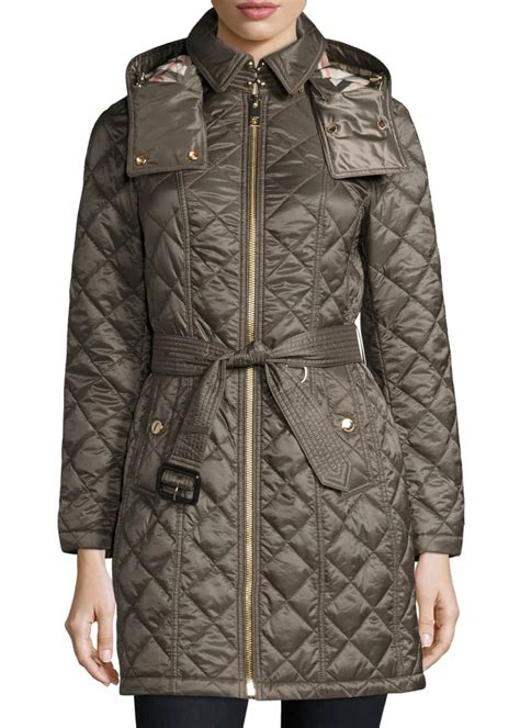 burberry baughton belted quilted jacket|Burberry Baughton Quilted Belted Parka Jacket .